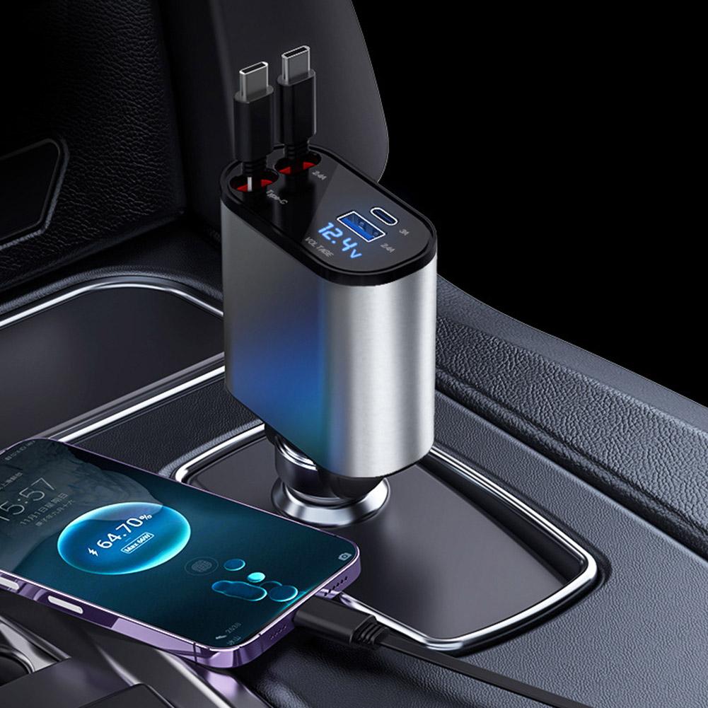 4 in 1 Retractable Charger SKU: 4RC-BLK-CA-ZAM